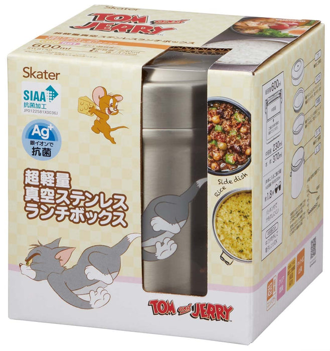 Skater Japan 600Ml Vacuum Stainless Steel Thermal Lunch Box Bowl Tom & Jerry Stlb1Ag-A
