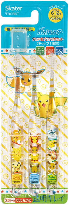 Pokemon Center Kids Brosse à Dents Lot de 3 15,5 cm