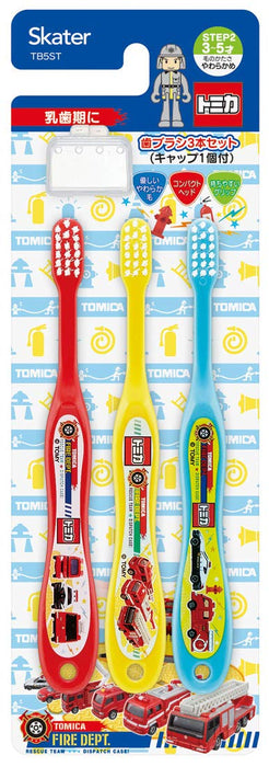 SKATER Soft Toothbrush Set 3 Pcs For Kindergarten Kids Tomica 19