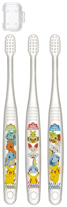 SKATER Clear Soft Toothbrush Set 3 Pcs For Kindergarten Kids Pokemon