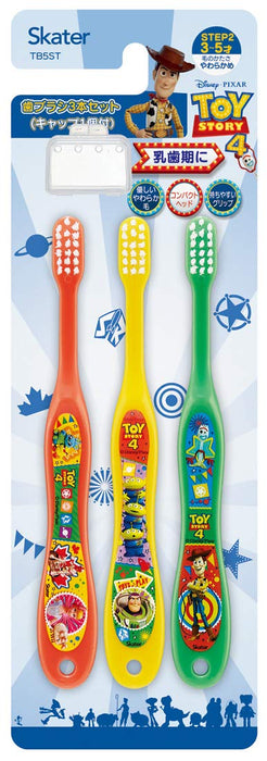 SKATER Soft Toothbrush Set 3 Pcs For Kindergarten Kids Toy Story 4