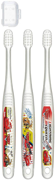 SKATER Clear Soft Toothbrush Set 3 Pcs For Kindergarten Kids Cars