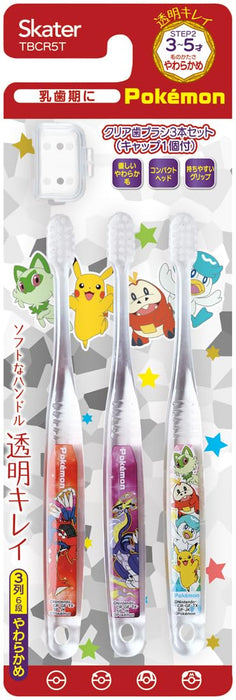 Skater 3pc Kids Toothbrush 3-5yrs Soft Clear Pokemon 23N Tbcr5T-A