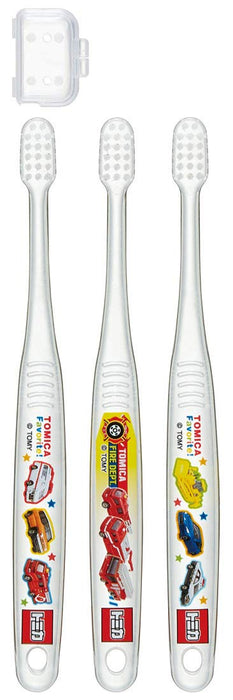 SKATER Lot de 3 brosses à dents souples transparentes pour les enfants de la maternelle Tomica