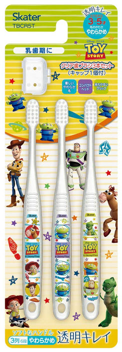 SKATER Clear Soft Toothbrush Set 3 Pcs For Kindergarten Kids Toy Story