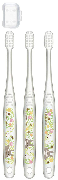 SKATER Clear Soft Toothbrush Set 3 Pcs For Kindergarten Kids Totoro Plants