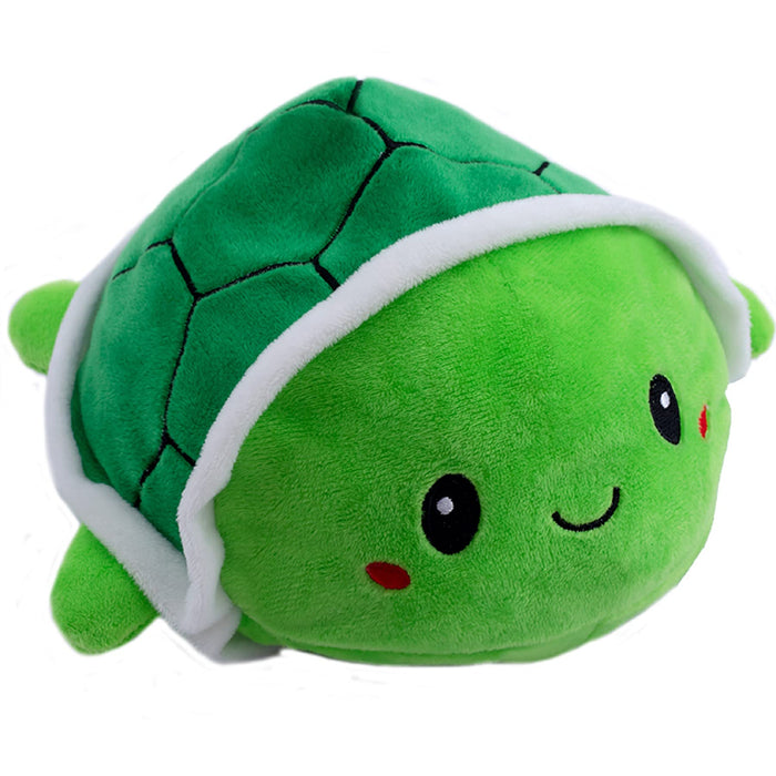 Slinx Plush Toy Angry Face Funny Turtle Green 15cm Japan Reversible Gift