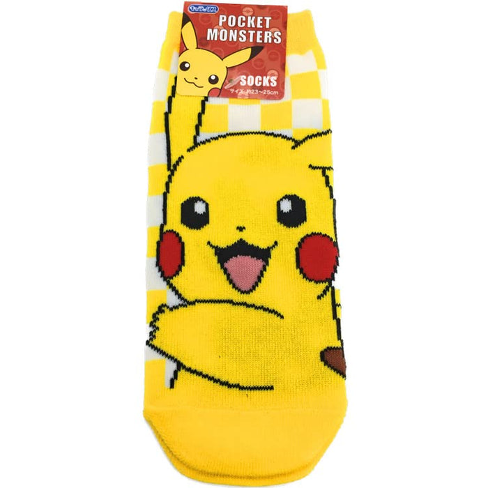 Pokemon Center Original Checkered Socks Pikachu 23-25Cm