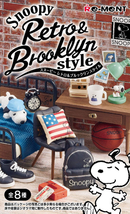 RE-MENT Snoopy Retro &amp; Brooklyn Style 1 Box 8-teiliges Komplettset