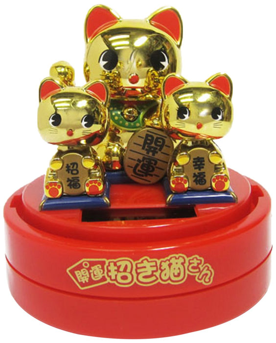 Santas Solar-Maneki-Neko aus Japan, goldenes Glückssymbol