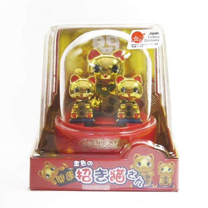 Santas Solar-Maneki-Neko aus Japan, goldenes Glückssymbol