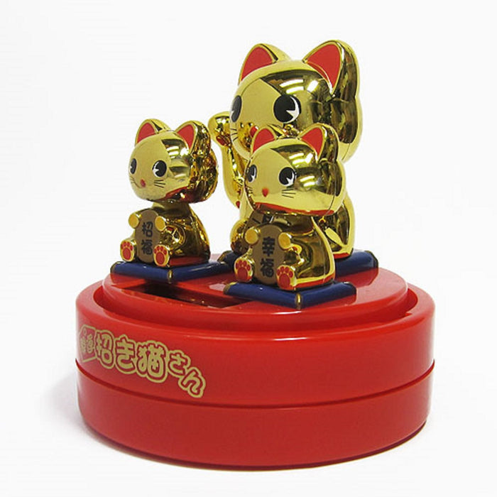 Santa'S Solar Golden Lucky Maneki Neko From Japan