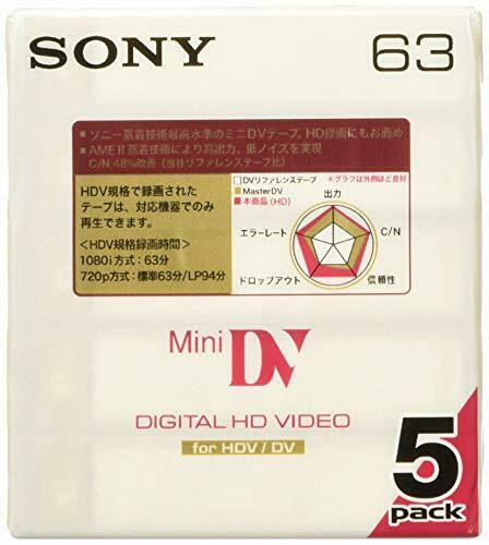 Sony Mini Dv Cassette Tape 5dvm63hd Recording Media For Video Camera