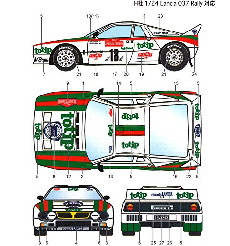 Studio27 St27 Dc097D Lancia 037 Rally Totip 18 Sanremo 1983 For Hasegawa 1/24 Car Model Decal