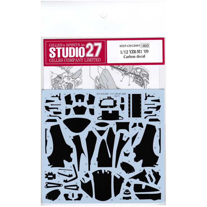 Studio27 St27-Cd12001 Yamaha Yzr-M1 09 Carbon Decal For Tamiya 1/12 Decal For Scale Motorbike