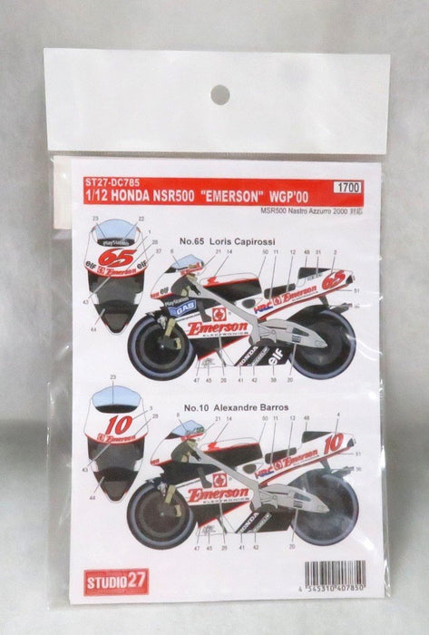 Studio27 St27-Dc785 NSRsr500 Emerson 10/65 Wgp 2000 For Tamiya 1/12 Decal For Scale Car