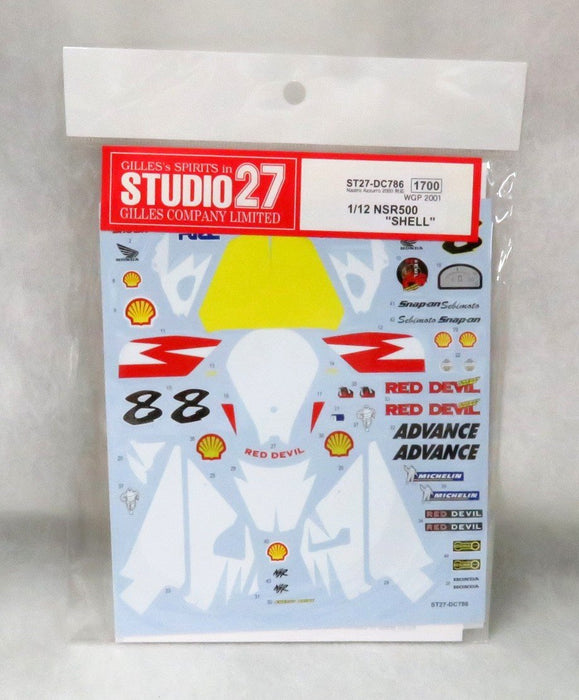 Studio27 St27 Dc786 Nsr500 Shell 8 Wgp 2001 Autocollant pour Tamiya 1/12 Autocollant de moto