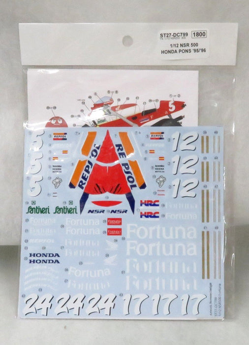 Studio27 St27-Dc799 Nsr500 Honda Pons 95/96 Decal For Tamiya 1/12 Honda Motorbike Model Decal