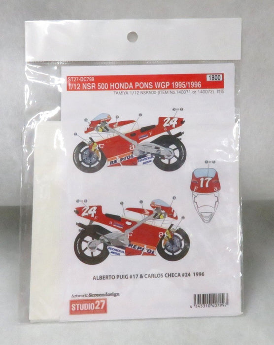 Studio27 St27-Dc799 Nsr500 Honda Pons 95/96 Decal For Tamiya 1/12 Hond