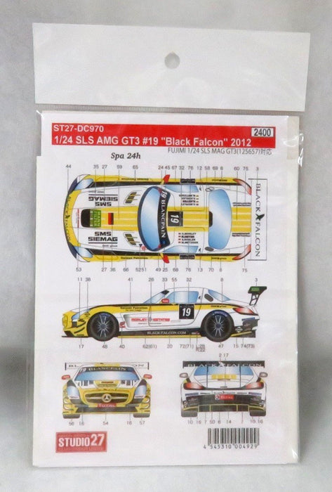 Studio27 St27 Dc970 Mercedes Benz Sls Amg Gt3 19 B Falcon Autocollant pour Fujimi 1/24 Voiture Jouet Autocollant