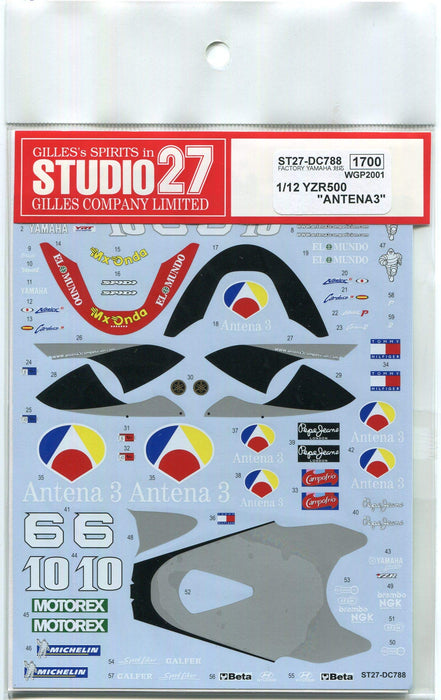 Studio27 1/12 Yamaha Yzr500 6/10 Wgp 2001 Japanese Decal For Plastic Car Model