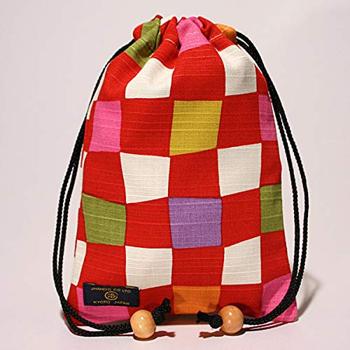 Jhands Japan Kinchaku (S) Checkered Red - Stylish Bag