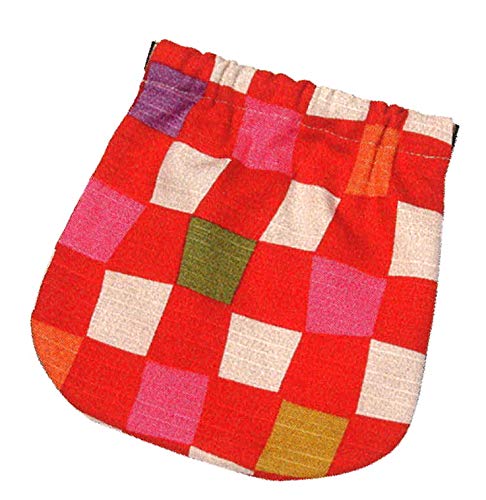 Jhands Red Checkered Spring Mouth Pouch - Made In Japan