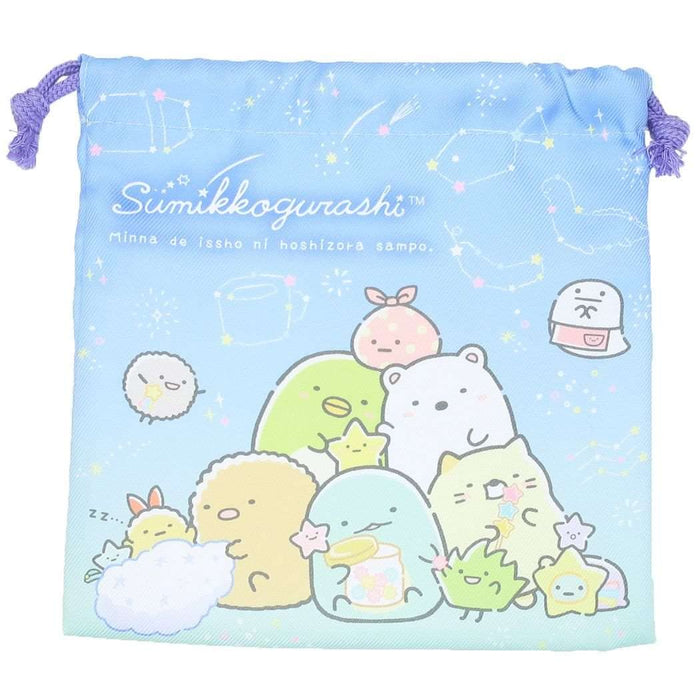 Sumikko Gurashi [Drawstring Bag] Kinchaku Pouch / Starry Sky San-X