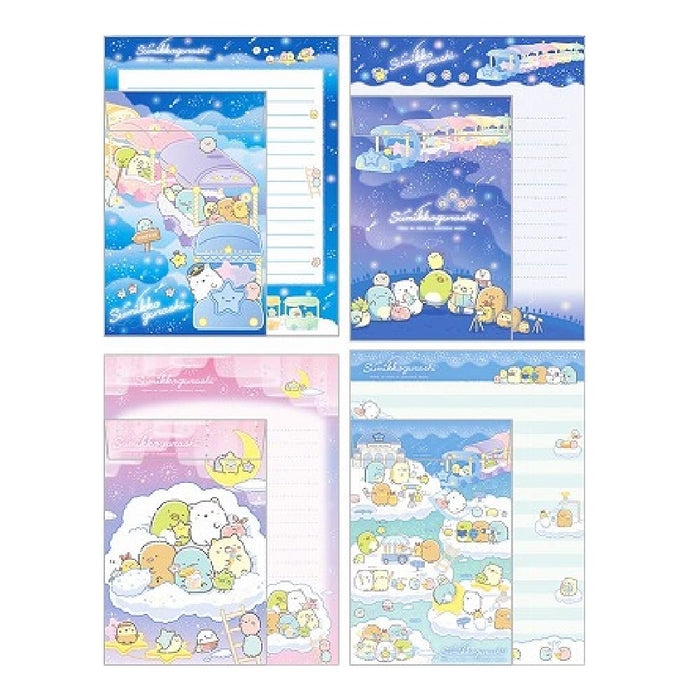 [Sumikko Gurashi] Letter Set Lh73301 Starry Sky Sanpo [Letter] [4 Types Of Stationery Envelopes] [Fashionable Letter/Cute Letter] [San-X]