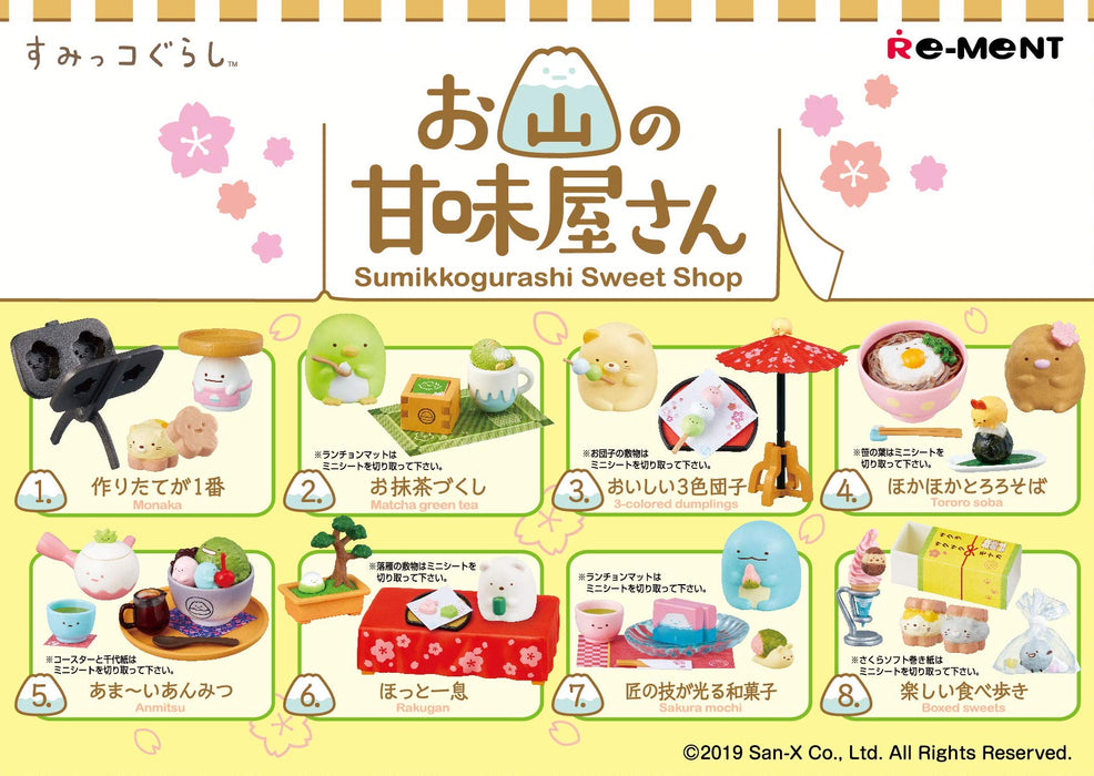 RE-MENT San-X Sumikko Gurashi Mountain Sweet Shop 1 boîte 8 pièces ensemble complet