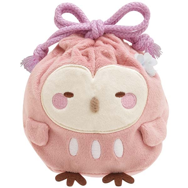San-X Sumikkogurashi Owl Plush Mini Drawstring Bag CA26302