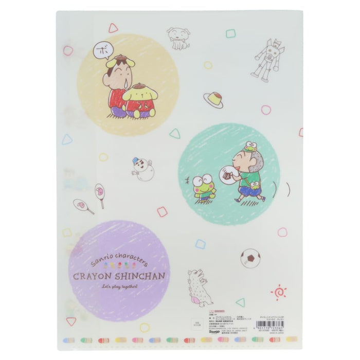 Sun-Star Stationery Japan Sanrio Clear File Die Cut Crayon Shin-Chan X Sanrio S2137062