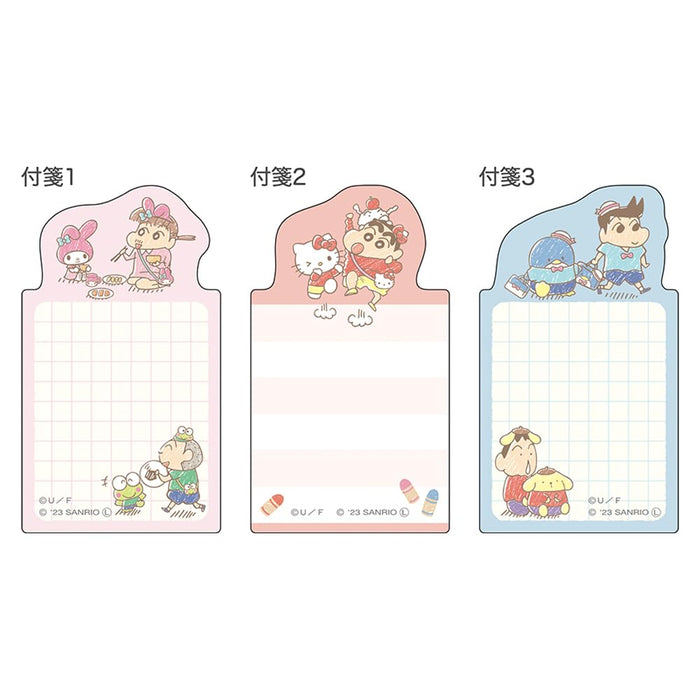 Sun-Star Stationery Sanrio Sticky Notes Die Cut Crayon Shin-Chan X Sanrio Japan S2839970