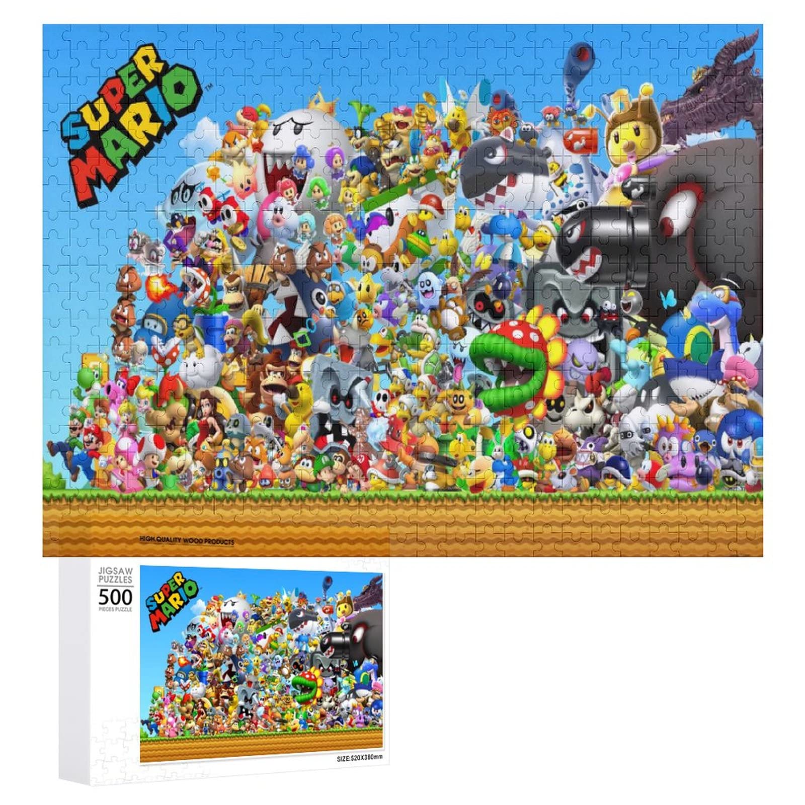 LLGX Super Mario 500 Pieces Jigsaw Puzzles Educational Toys For Kids M