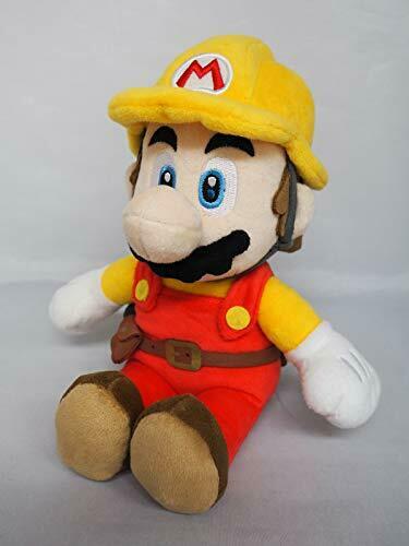 Super Mario Maker 2 Builder Mario Plush Doll Stuffed Toy Size S