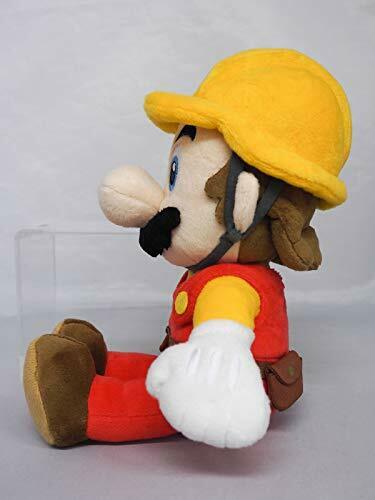 Super Mario Maker 2 Builder Mario Plush Doll Stuffed Toy Size S