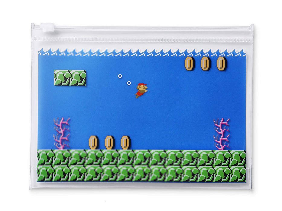 NINTENDO Super Mario Travel Pochette transparente et mini bouteille Set Niveau sous-marin