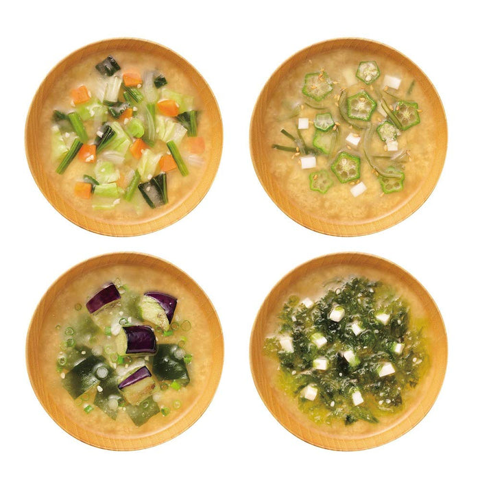 Marukome Freeze-Dried Low-Salt Miso Soup Assortment 24 Meals (4 Types X 6 Meals) Supervised By Tanita Shokudo Japan