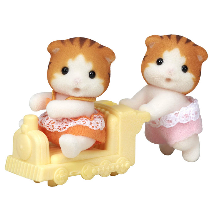 Epoch Sylvanian Families Toy Dollhouse - Maple Cat Twins Suitable for Ages 3+