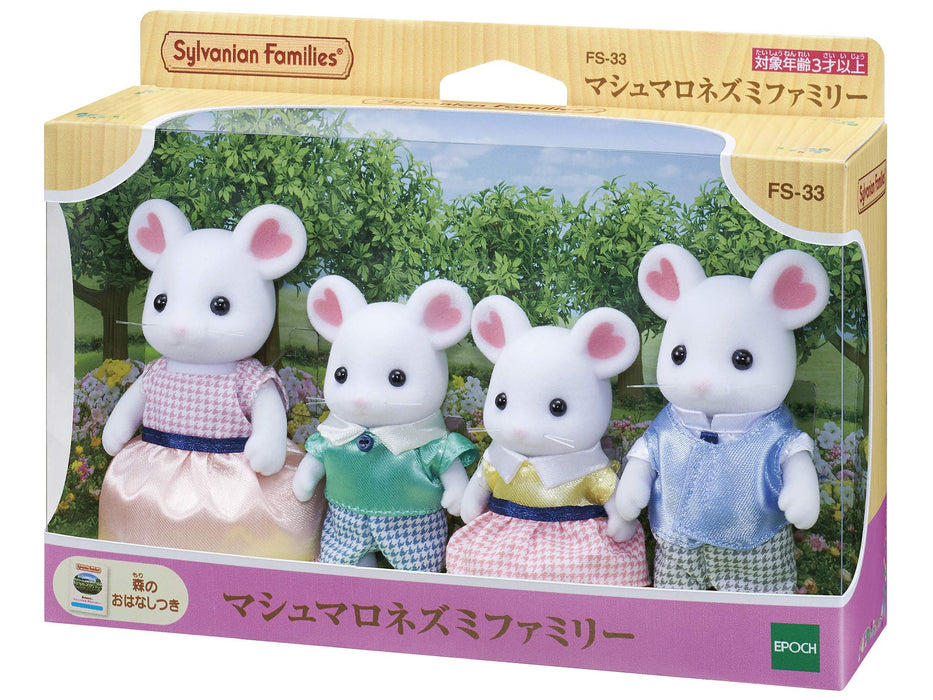 Epoch Sylvanian Families Marshmallow Mouse Dollhouse Family Toy Ages 3+ Fs-33