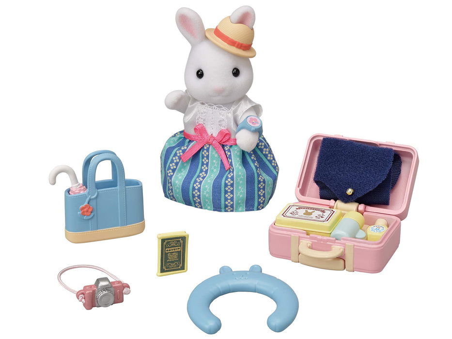 Epoch Sylvanian Families White Rabbit's Travel Dollhouse Set Toy for 3+ Years