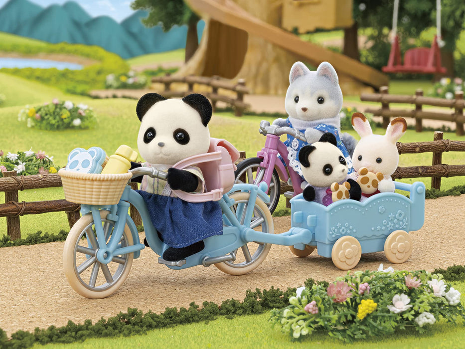 Epoch Sylvanian Families Ensemble de poupée avec meubles Panda Girl Cycling St Mark certifié pour les 3 ans et plus