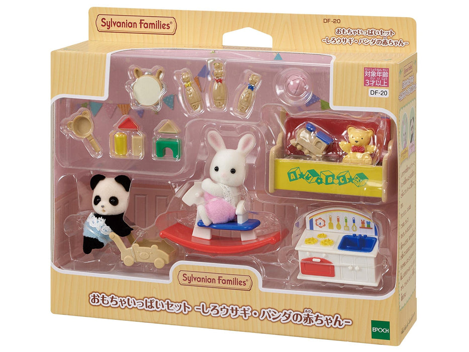 Epoch Sylvanian Families Toy Set - White Rabbit Baby Panda Doll and Furniture Age 3+