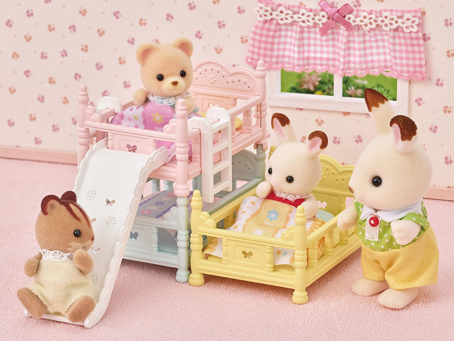 Epoch Sylvanian Families Triple Baby Bed Toy St Mark Certified Age 3 and Up
