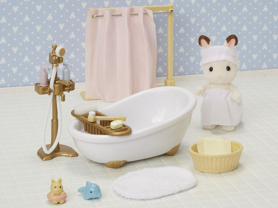 Epoch Sylvanian Families Bathroom Set Certified Car-605 Dollhouse Toy for Ages 3+