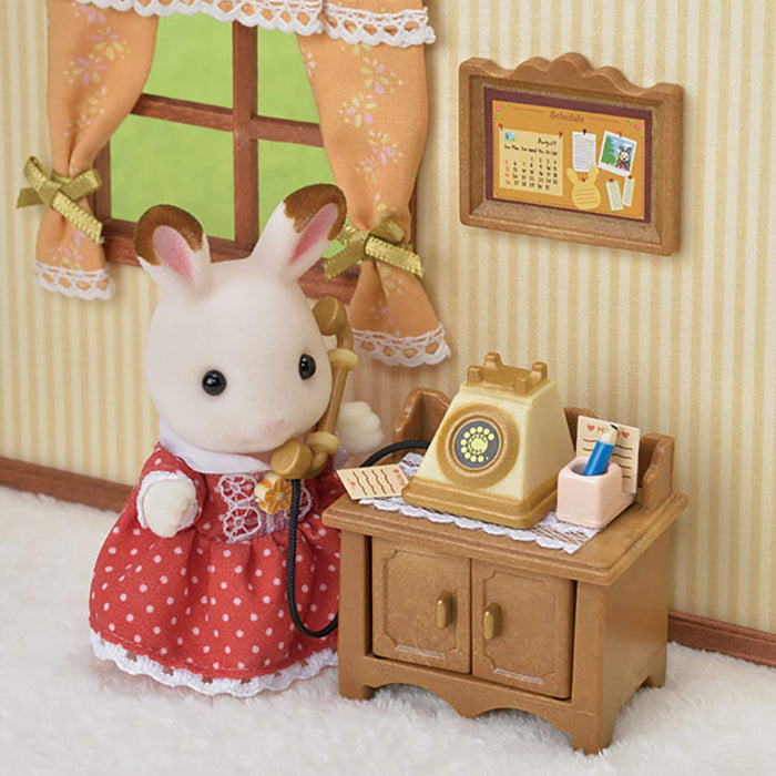 Epoch Sylvanian Families Furniture Telephone Stand Set St Mark Certified Toy Dollhouse for Ages 3+