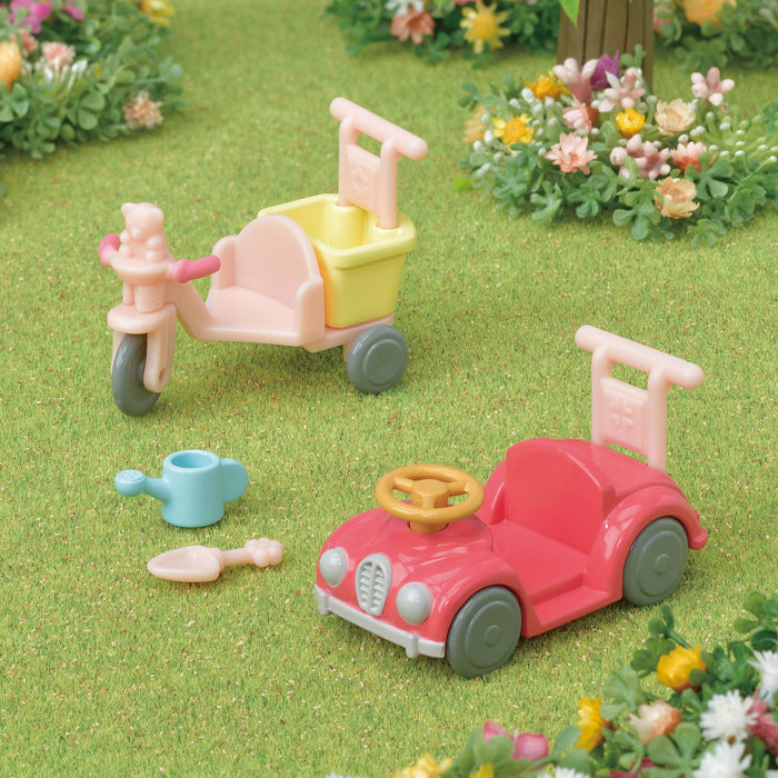 Epoch Sylvanian Families Car & Tricycle Set Certified Age 3+ Dollhouse Toy