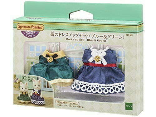 Sylvanian Families Town Series City Of Dress-up Set Blue And Green Td-03