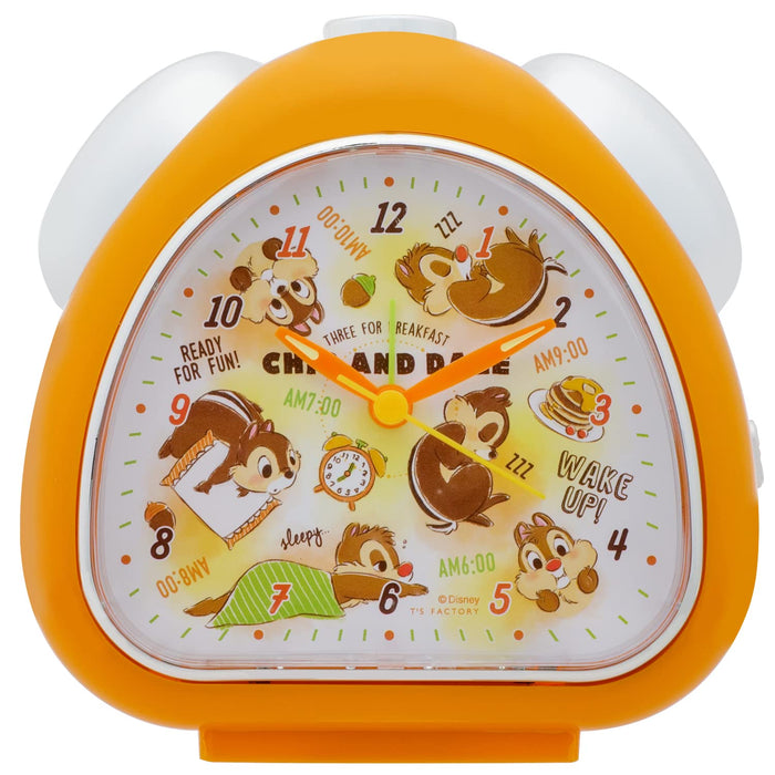 T'S Factory Wecker Disney Chip Dale Rice Ball Clock Analog Leise Kontinuierlich Sekundenzeiger Orange Dn-5520337Cd