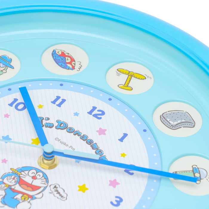 T'S FACTORY - Horloge murale de fenêtre cercle Doraemon bleu